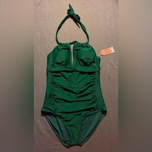 NWT Smismivo Ruched Halter Tie Swimsuit